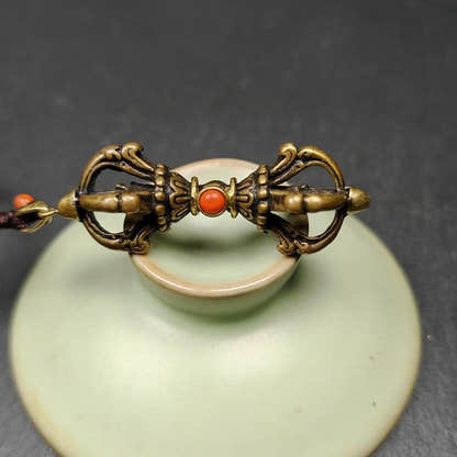 Vajra Dorje Amulet - 2.0 Inches - Tibetan Buddhist amulet, view 7