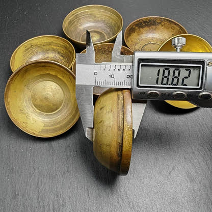 Water Offering Bowls 2.4" - Tibetan Buddhist art, size reference