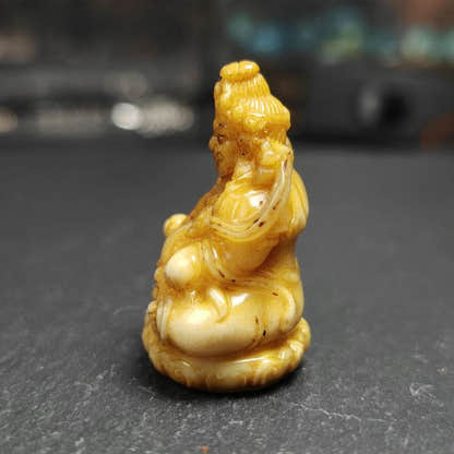Buddha statue - Yellow Jambhala Dzambhala - Tibetan Buddhist statue, view 4
