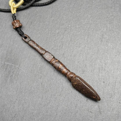 Old Phurba Amulet - Tibetan Ritual Kila Pendant - Tibetan Buddhist amulet, close-up detail