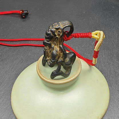 Garuda Amulet, Tibetan Buddhist Pendant,Golden-winged Bird - Tibetan Buddhist amulet, view 5