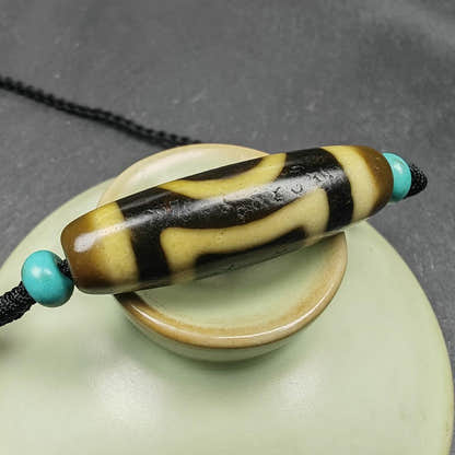 Sky & Earth Dzi Bead Necklace,1.5" - Tibetan Buddhist bead necklace, view 8