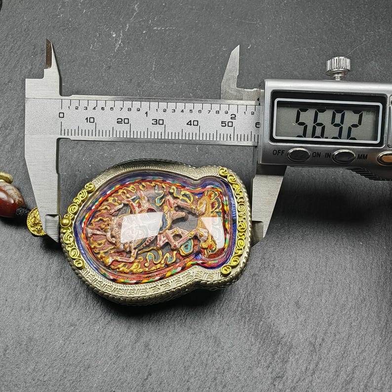 Tibetan Gau Ghau Shrine,Citipati Skull Lords Amulet - Tibetan Buddhist amulet, view 9
