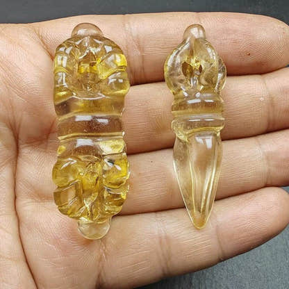 Crystal Dorje Vajra / Phurba Amulet Tibetan Dharma Ritual Implement - Tibetan Buddhist amulet, view 4