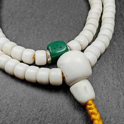8mm Shankha Shell 108 Prayer Beads - Tibetan Buddhist art, view 4
