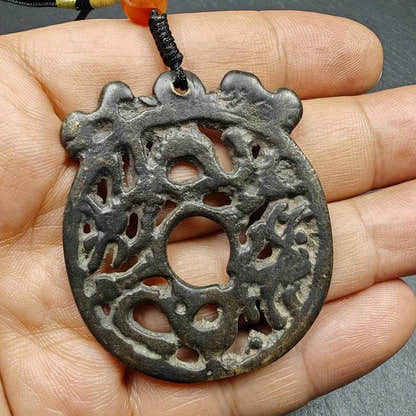 Thokcha Dragon Prayer Wheel,Dharma Chakra Pendant,43mm - Tibetan Buddhist art, view 5