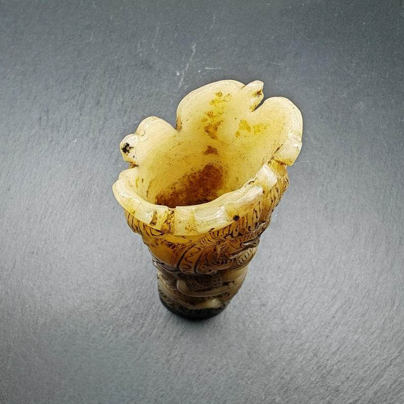 Leg Bone Carved Troma Nagmo Pen holder,Black Wrathful Dakini Kapala Cup - Tibetan Buddhist art, view 4