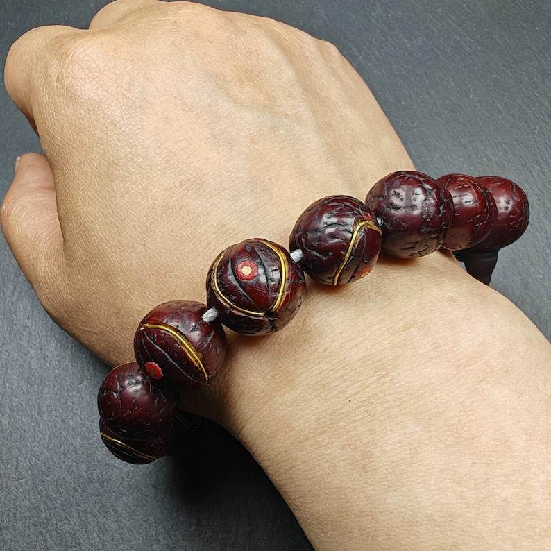 Tibetan Wrist Mala,Old Bodhi Beads Bracelet - Tibetan Buddhist mala beads, view 8