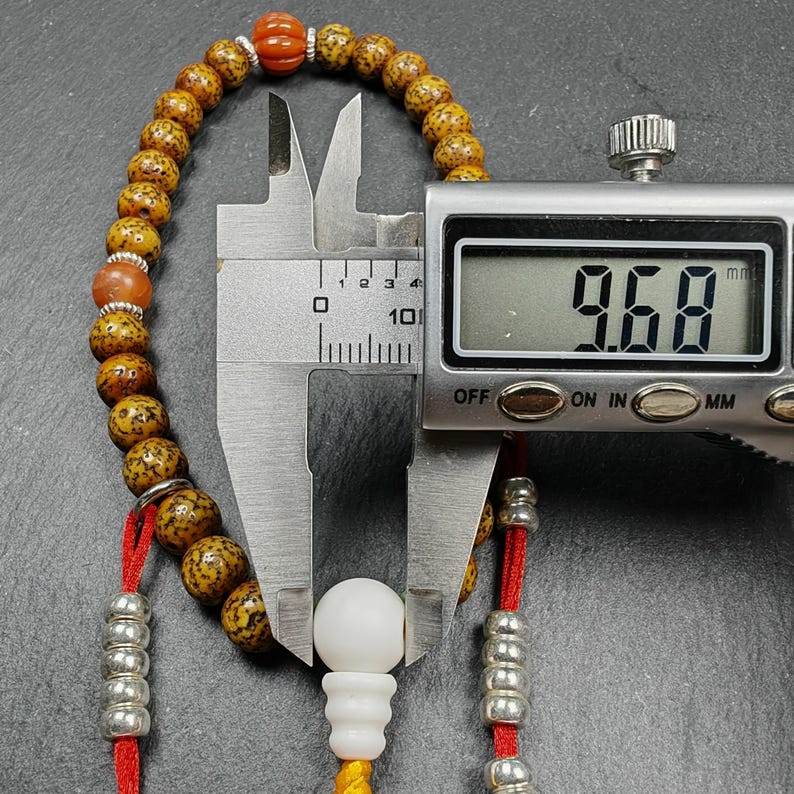 Gandhanra Authentic Tibetan Handhold Wrist Mala - 7.7mm Old Lotus Seed Beads Bra - Tibetan Buddhist mala beads, view 9
