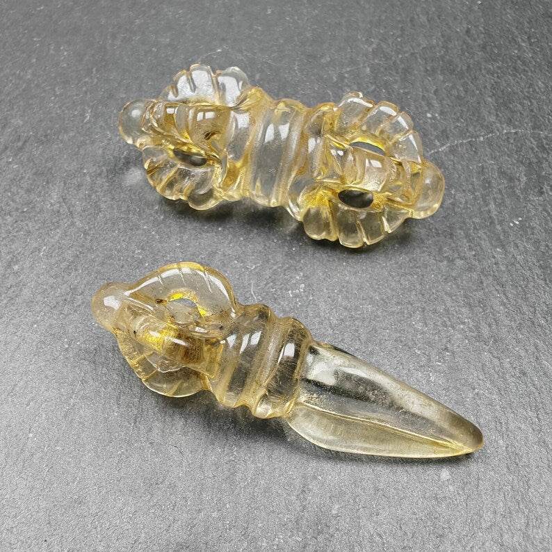 Crystal Dorje Vajra / Phurba Amulet Tibetan Dharma Ritual Implement - Tibetan Buddhist amulet, view 6