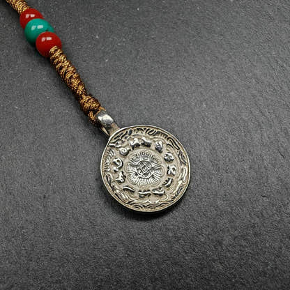 Calendar Badge,Melong Mirror, SIPAHO Amulet - Tibetan Buddhist amulet, detailed view
