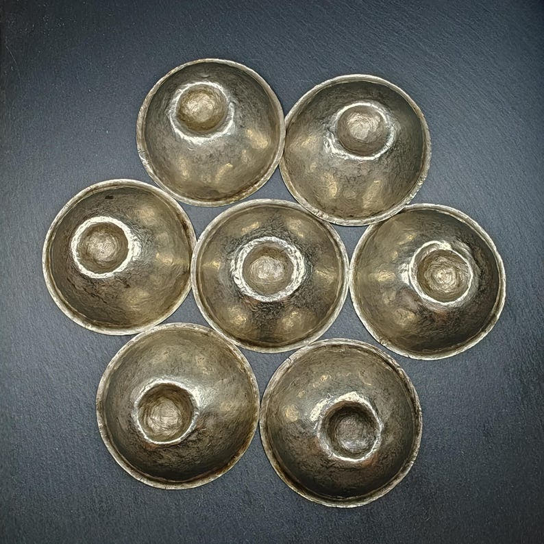Old Silver Water Offering Bowls,87 - Tibetan Buddhist art, view 6