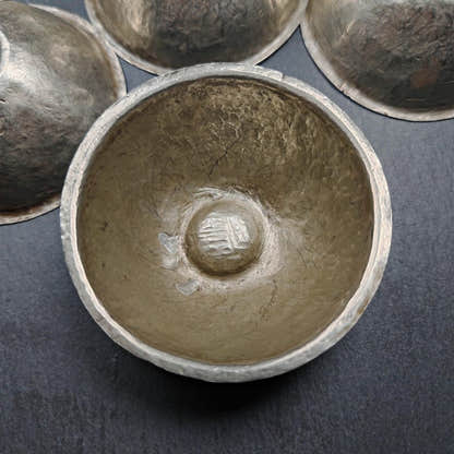 Old Silver Water Offering Bowls,87 - Tibetan Buddhist art, view 7
