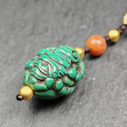 Old Turquoise Tibetan Scorpion Amulet, 23 - Tibetan Buddhist amulet, view 4