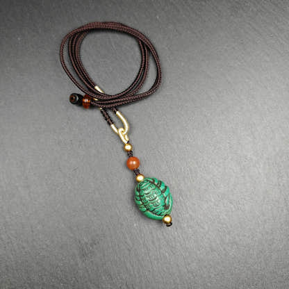 Old Turquoise Tibetan Scorpion Amulet,21 - Tibetan Buddhist amulet, detailed view