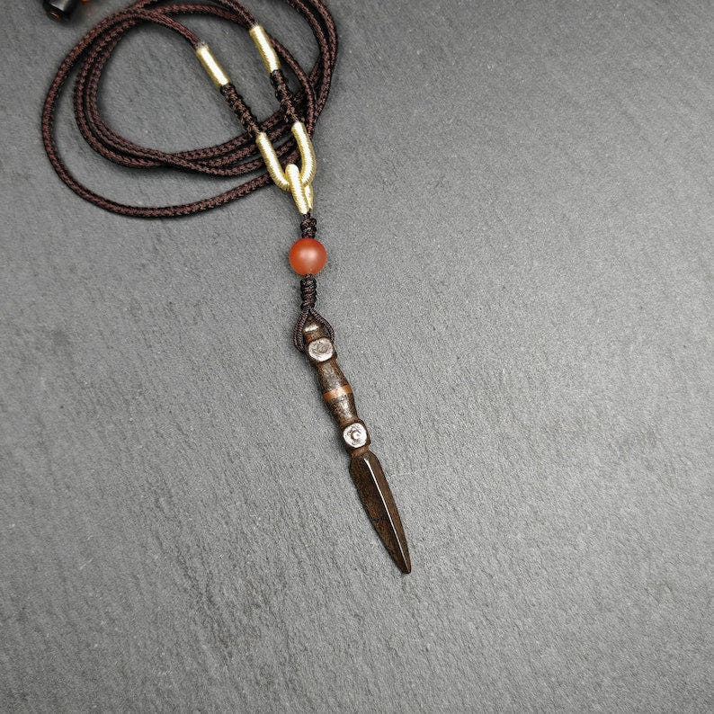 Old Tibetan Phurba Amulet,Kila - Dorje Phurba,40 Years Old - Tibetan Buddhist amulet, view 4