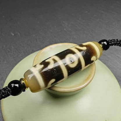 Tibetan Guru Rinpoche Three Realms Dzi Bead Amulet,38 - Tibetan dzi bead, view 8