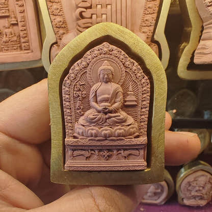 Amitabha Enthroned Tsa Tsa Mold - Tibetan tsa tsa mold, front view