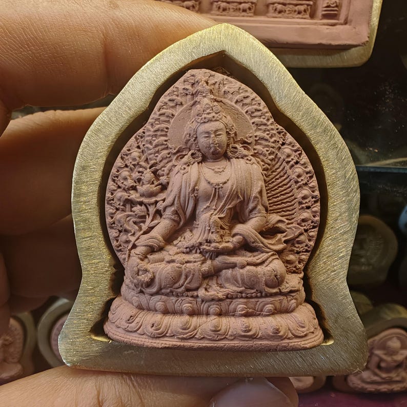 Ksitigarbha Tsa Tsa Mold - Tibetan tsa tsa mold, front view