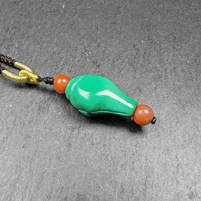 Shankha Amulet,Turquoise Conch Shell Pendant,25 - Tibetan Buddhist amulet, view 7