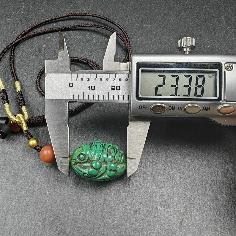 Old Turquoise Tibetan Scorpion Amulet, 23 - Tibetan Buddhist amulet, view 9