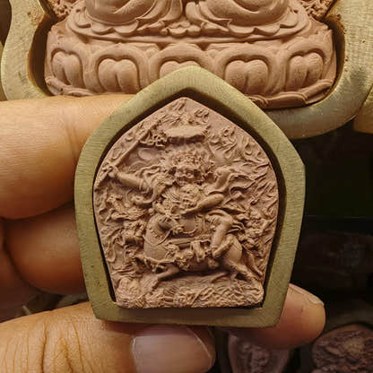 Palden Lhamo,Magzor Gyalmo Tsa Tsa Mold - Tibetan tsa tsa mold, front view