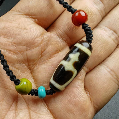 Tibetan Longevity Treasure Vase Dzi Bead Necklace,28*11 mm - Tibetan Buddhist bead necklace, view 7