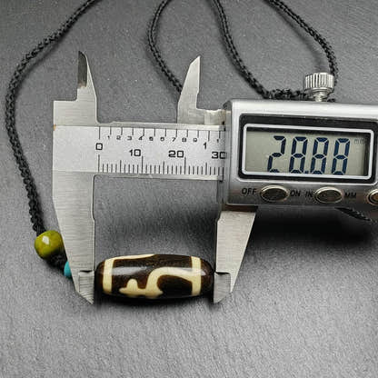 Tibetan Longevity Treasure Vase Dzi Bead Necklace,28*11 mm - Tibetan Buddhist bead necklace, view 8