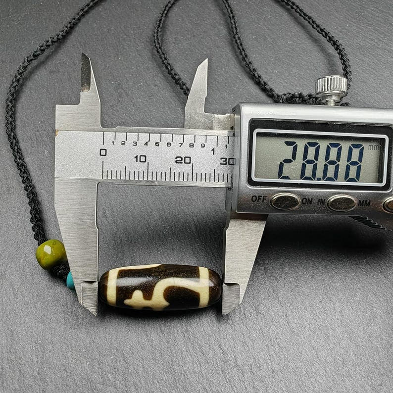 Tibetan Longevity Treasure Vase Dzi Bead Necklace,28*11 mm - Tibetan Buddhist bead necklace, view 8