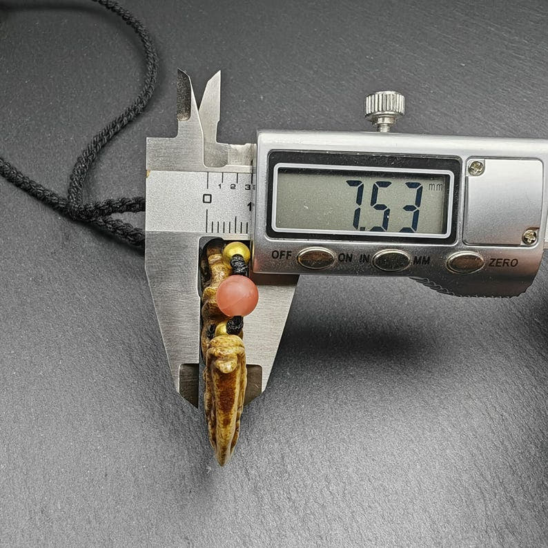 Tibetan Kapala Amulet - Tibetan Buddhist amulet, size reference