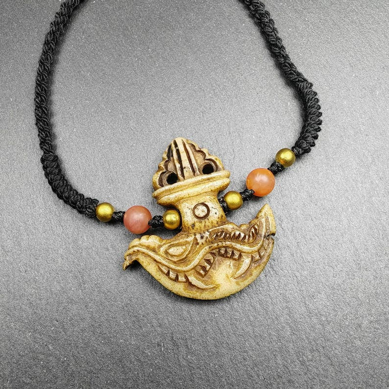 Tibetan Kapala Amulet - Tibetan Buddhist amulet, front view