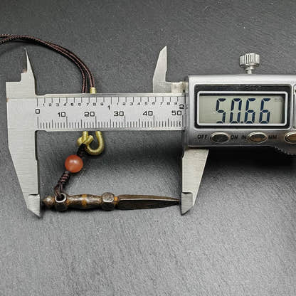 Old Tibetan Phurba Amulet,Kila - Dorje Phurba,40 Years Old - Tibetan Buddhist amulet, size reference