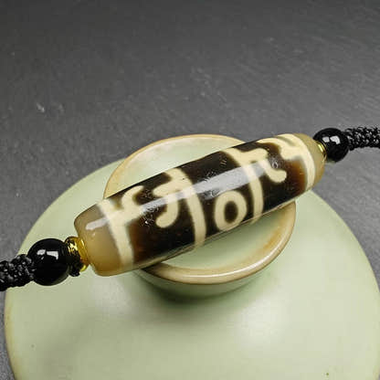 Tibetan Guru Rinpoche Three Realms Dzi Bead Amulet,38 - Tibetan dzi bead, view 5