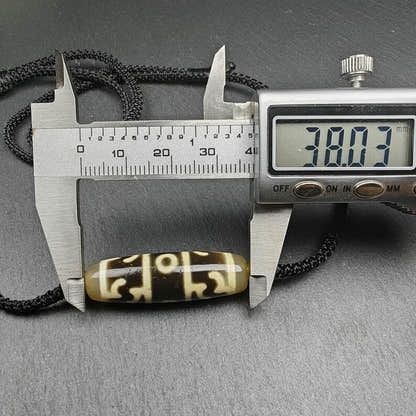 Tibetan Guru Rinpoche Three Realms Dzi Bead Amulet,38 - Tibetan dzi bead, view 9