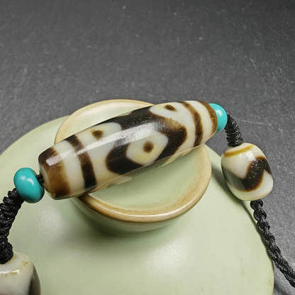 Vajra 3 Eyes Dzi Bead Necklace 36*12mm - Tibetan Buddhist bead necklace, view 5