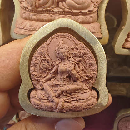 Green Tara Tsa Tsa Mold - Tibetan tsa tsa mold, front view
