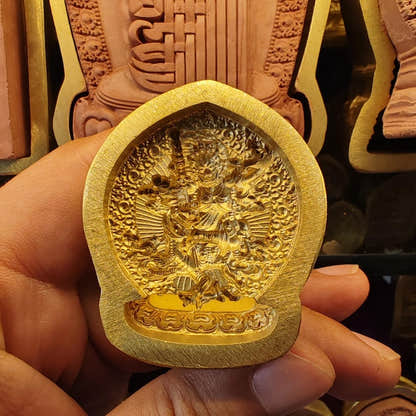 Lion-faced Dakini Simhamukha Simhavaktra Tsa Tsa Mold - Tibetan tsa tsa mold, detailed view