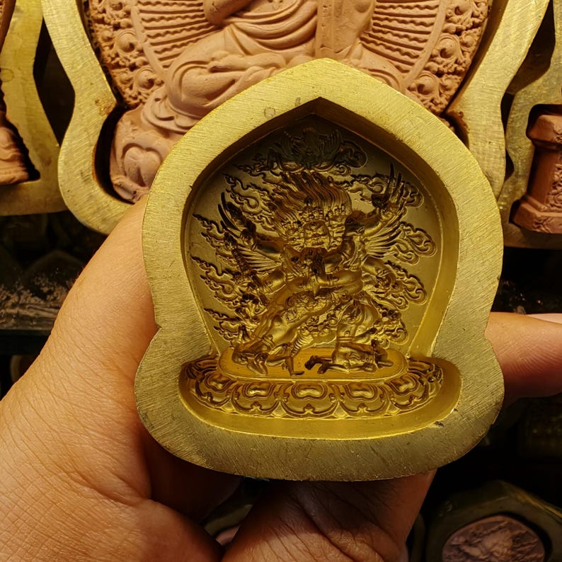 The Dorje Phurba - Vajrakilaya Tsa Tsa Mold - Tibetan tsa tsa mold, detailed view