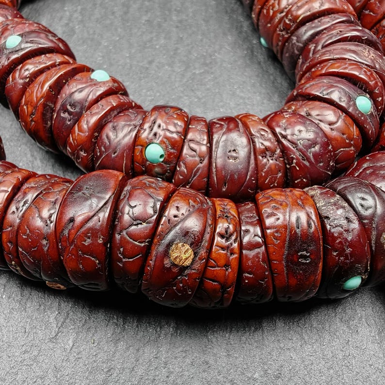 Old 108 Bodhi Seed Beads Mala,Hand Hold 16mm Prayer Beads - Tibetan Buddhist mala beads, view 5