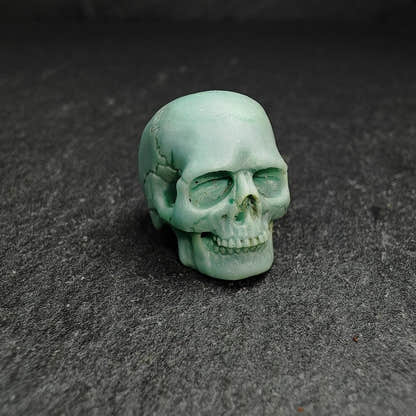 Authentic Turquoise Citipati Skull Bead,15*13*11mm - Tibetan Buddhist art, detailed view
