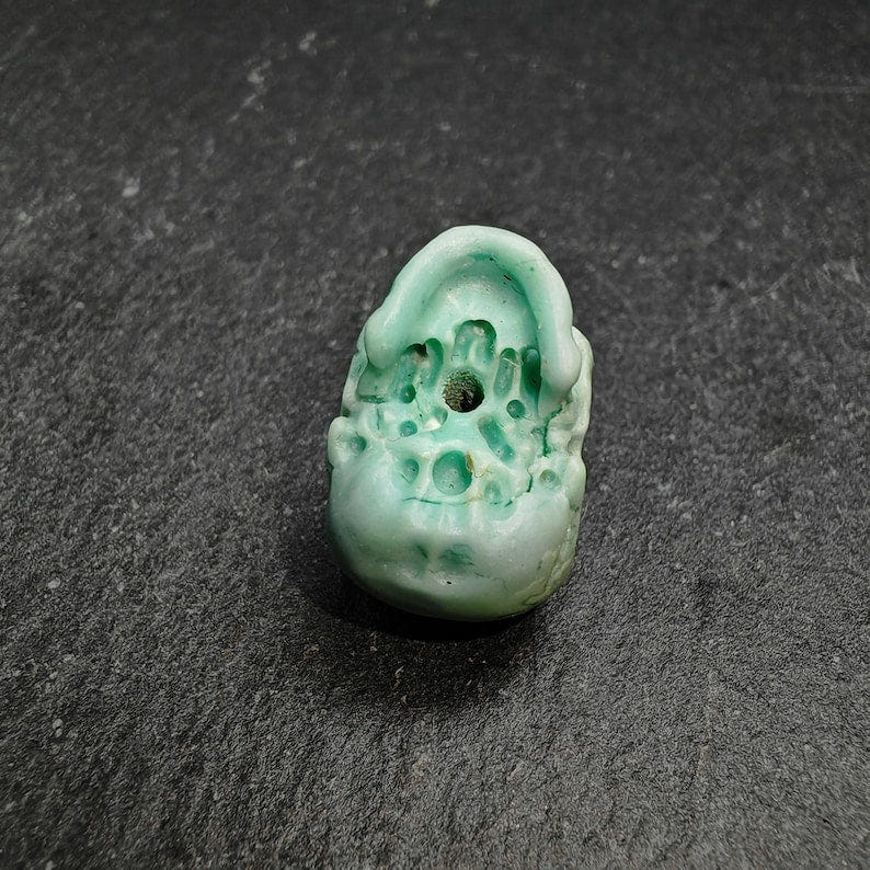 Authentic Turquoise Citipati Skull Bead,15*13*11mm - Tibetan Buddhist art, view 6