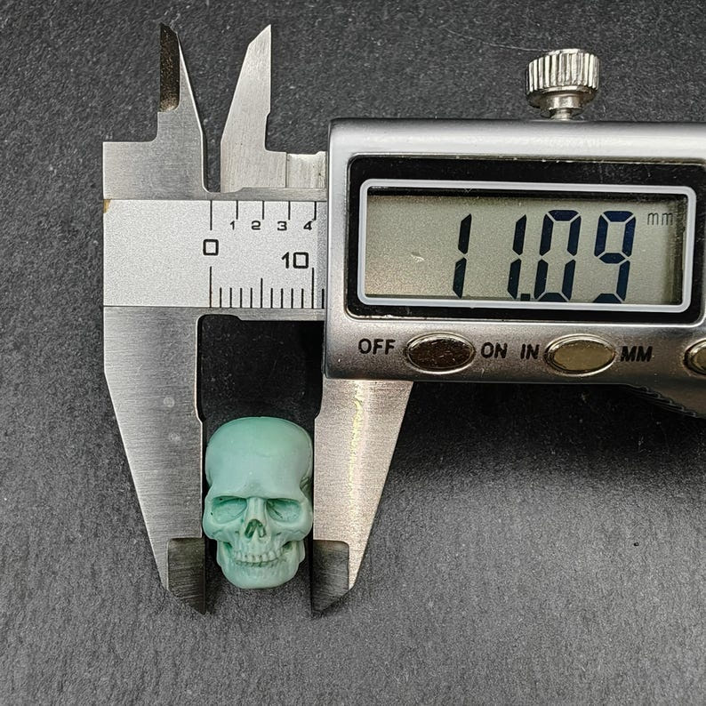 Authentic Turquoise Citipati Skull Bead,15*13*11mm - Tibetan Buddhist art, view 8