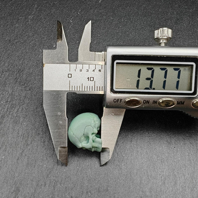 Authentic Turquoise Citipati Skull Bead,15*13*11mm - Tibetan Buddhist art, size reference