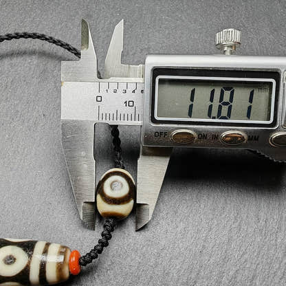 8 Eyes Dzi + Mandala 3 eyes Dzi Beads Amulet - Tibetan dzi bead, view 9