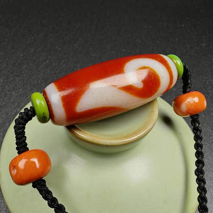 Dzi Necklace - Tibetan Buddhist bead necklace, view 6