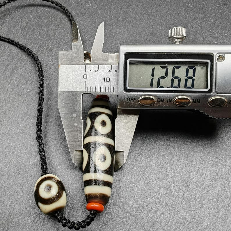 8 Eyes Dzi + Mandala 3 eyes Dzi Beads Amulet - Tibetan dzi bead, view 8