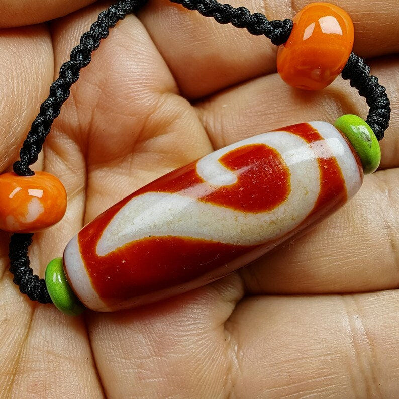 Dzi Necklace - Tibetan Buddhist bead necklace, view 5