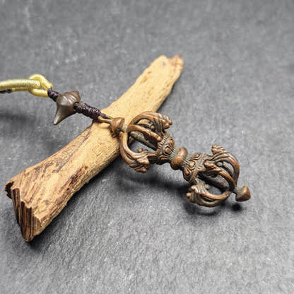 Tibetan Vajra Amulet - Protective Charm - 47 - Tibetan Buddhist amulet, close-up detail