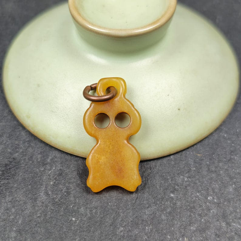 Skull Pendant - Yak Bone Carved Tibetan Amulet - 30 - Tibetan Buddhist amulet, view 8