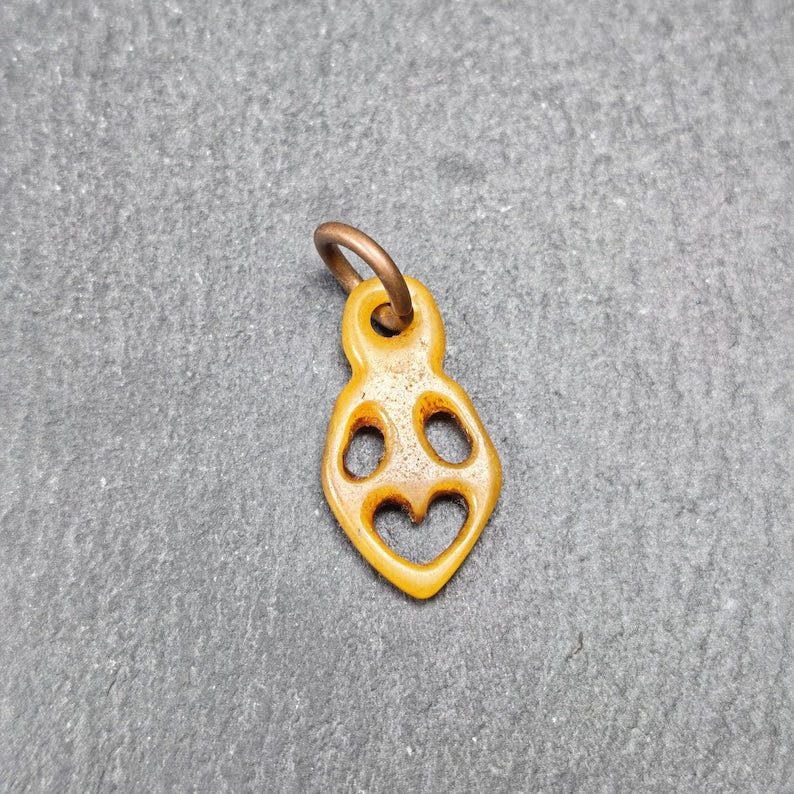 Ghost Skull Pendant - Yak Bone Carved Tibetan Amulet - 30 - Tibetan Buddhist amulet, view 6